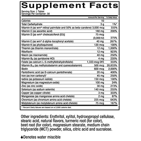 Celebrate Bariatric Supplements - Celebrate Vitamins CelebrateONE 45 Chewables – Multivitamínico Bariátrico de 1 por dia com 45mg de Ferro – Vitaminas Essenciais