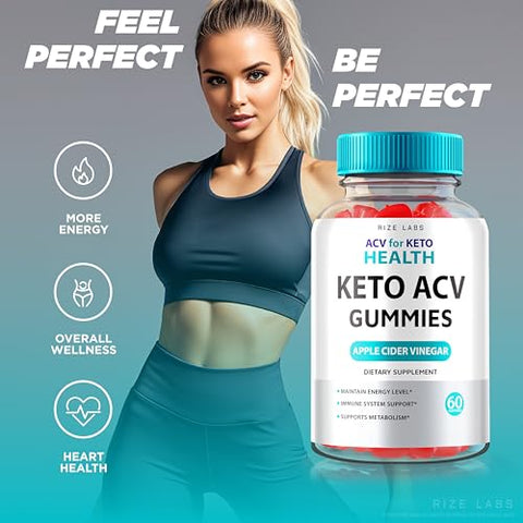 rize labs - (3 Pacotes) Gomas de Saúde Keto com ACV – ACV Keto Saúde 750mg Perda de Peso Avançada ACV para Saúde Keto Gomas com Vinagre de Maçã AC Keto Suplemento ACV Gordura Abdominal (180…)