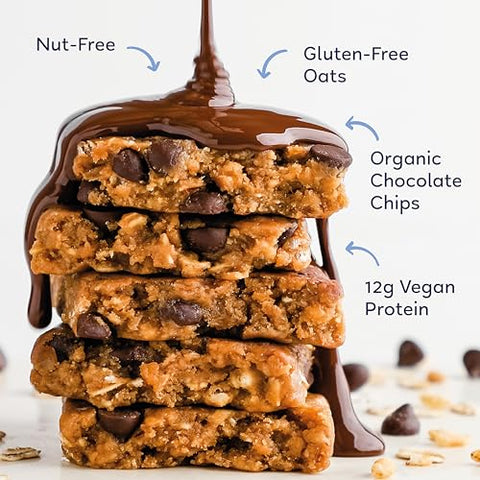 MacroBar – Barras de Proteína Vegana Orgânica Oatmeal Chocolate Chip (12 unidades de 65g) - GoMacro