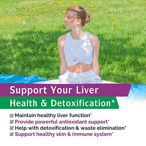 Suplemento de Cardo Mariano Orgânico, 9000mg Equivalente (300mg Extrato), 80%% Flavonoides de Silimarina, Saúde do Fígado, Desintoxicação - Innate Vitality