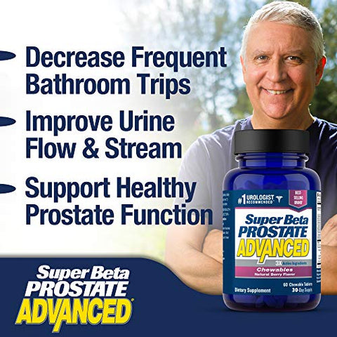 New Vitality - Super Beta Prostate Advanced Chewables – Suporte para a saúde masculina (180 mastigáveis, 3-Pack)