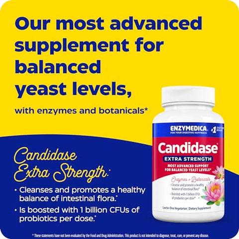 Candidase Extra Strength – Suporte Avançado de Limpeza com Enzimas Digestivas e Probióticos - Enzymedica