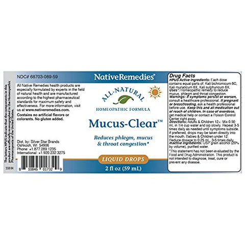 Native Remedies - NativeRemedies Mucus-Clear: Alívio Natural da Congestão Nasal e Excesso de Muco | 30ml