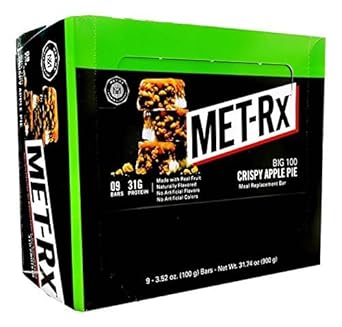 Product Of Met-Rx Big100 - Met-Rx Big100, Barra – Colossal Torta de Maçã Crocante, 9 Unidades (100g) – Barra Nutricional com Proteína / Variedades Disponíveis