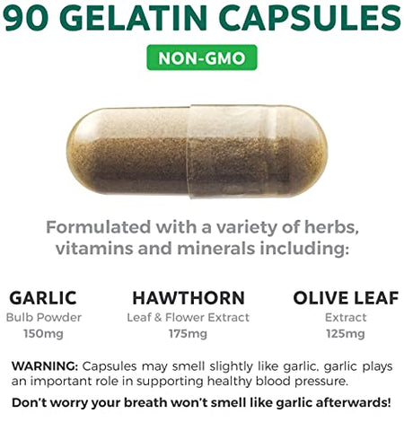 Healths Harmony - Suplemento de Suporte à Pressão Arterial (NON-GMO) Ervas Naturais Premium, Vitaminas