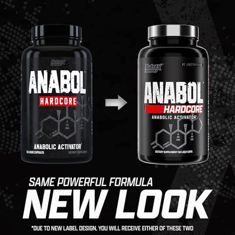 Anabol Hardcore – Ativador Anabólico, Construtor Muscular e Agente de Fortalecimento – 60 Cápsulas - Nutrex Research