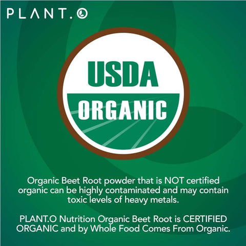 PLANT.O NUTRITION - USDA Plant.O – Comprimidos de Beterraba Orgânica Premium [1350mg Pó de Beterraba] com Pimenta Preta para Melhor Absorção – Suplemento de Óxido Nítrico
