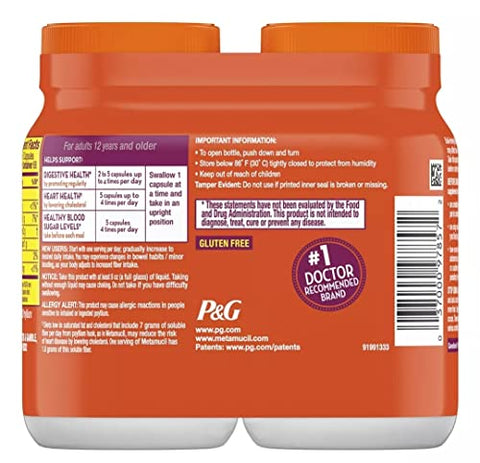 Fibra Terapia para Regularidade, Suplemento de Fibra, 170 Unidades (Pacote com 2) – Marca Metamucil - Metamucil