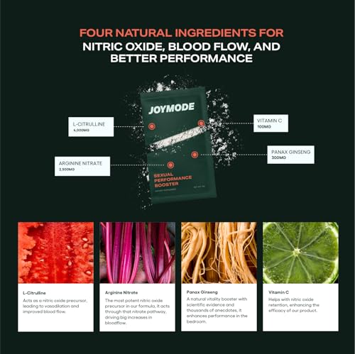 JOYMODE - Performance Booster: Arginine Nitrate, L-Citrulline e Ginseng para Saúde Cardiovascular, Fluxo Sanguíneo, Óxido Nítrico, Qualidade e Firmeza da Ereção