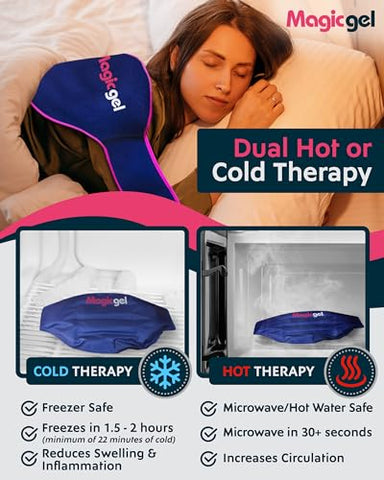 Ice Pack para Alívio da Dor nas Costas | 2 Pacotes de Envoltório para as Costas Inferiores para Terapia Quente ou Fria | Alívio para Lombar Inferior, Nervo Ciático, Disco Herniado ou Degenerativo, Cóccix - Magic Gel