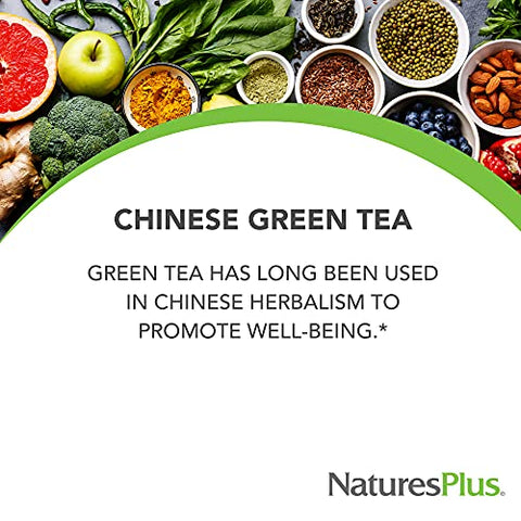 Herbal Actives Chá Verde Chinês – 400 mg, 60 Cápsulas Veganas – Suporte Nutricional para Defesa contra Radicais Livres - Natures Plus
