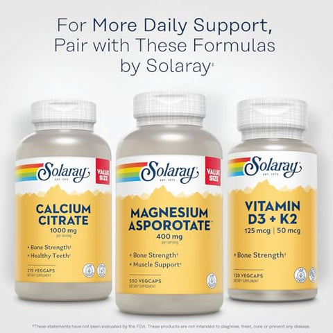 SOLARAY - Solaray Magnesium Asporotate 400 mg – Suplemento de Magnésio Quelato para Saúde Óssea e Muscular