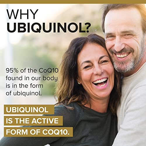Ubiquinol CoQ10 200mg Softgels – Ubiquinol 200mg, Antioxidante para a Saúde do Coração – 60 Unidades (Pacote com 2) - Qunol