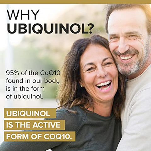 Ubiquinol CoQ10 200mg Softgels – Ubiquinol 200mg, Antioxidante para a Saúde do Coração – 60 Unidades (Pacote com 2) - Qunol