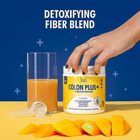 Santo Remedio - Colon Plus: Suplemento de Limpeza Intestinal com Psyllium e Probióticos, Sabor Manga – 30 Porções