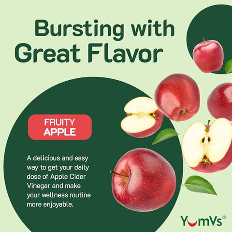 YUM-V'S - Gomas de Vinagre de Maçã com A Mãe Gengibre por YumVs | Não OGM, Suplemento Vegetariano para Mulheres | 100% Natural e Delicioso