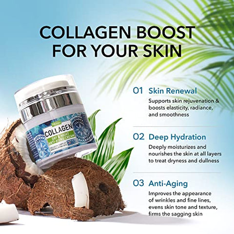 NATURE THEORY - Creme Hidratante Facial Colágeno Retinol com Ácido Hialurônico – Dia : Face Moisturizer