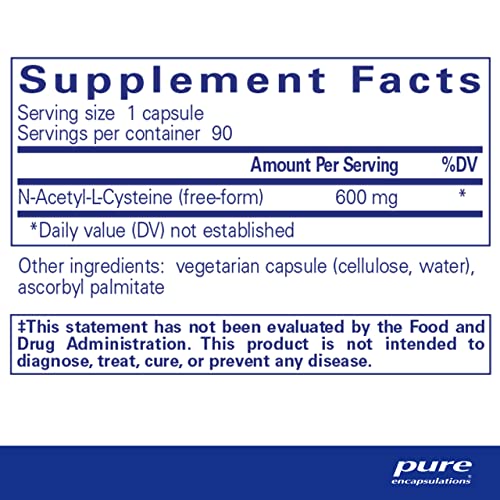 NAC 600 mg – Suplemento NAC para Saúde Pulmonar - Pure Encapsulations