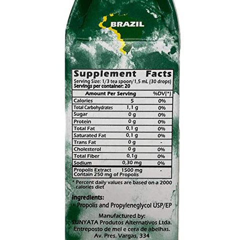 PON LEE - Extrato de Própolis Verde Brasileira 100% Orgânico – Sem Álcool 30ML 3 Pacotes – Alta Concentração de Artepillin-C