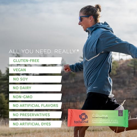 Endurance Fuel: Pó para Bebida Esportiva Pronto para Levar, com Eletrólitos, Livre de Transgênicos, Sem Soja, Laticínios e Glúten, Adequado para Veganos, Sabor Melancia Dauwalter, Pacote com 12 Unidades - Tailwind Nutrition