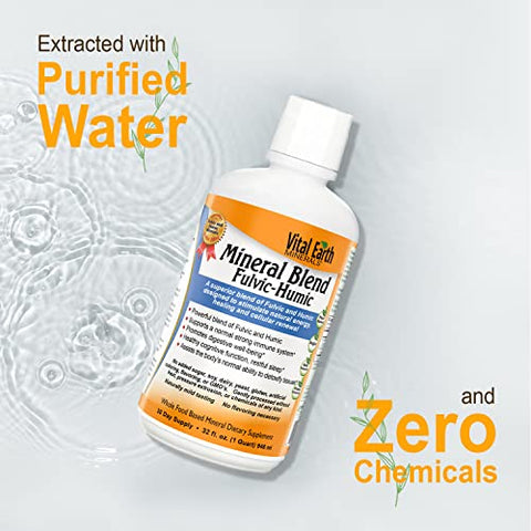 Líquido 2-Pack de Mistura Mineral Fulvic Humic – Suplemento de Ácido Fulvic com 70 Minerais Traços, Eletrólitos para Recuperação e Equilíbrio - Vital Earth Minerals