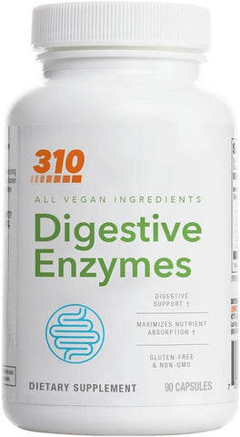 Digestive Enzyme (90CT) | Enzima Digestiva Multienzimática com Lactase para Auxiliar a Digestão do Corpo | Suporte para Conforto Digestivo e Redução de Inchaço - 310 Nutrition
