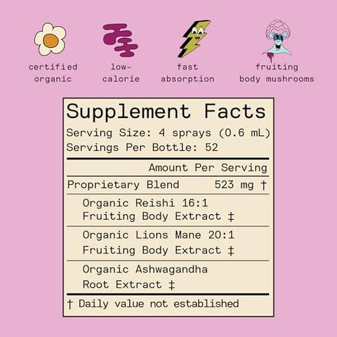 Spray Bucal Diário Chill com Reishi – Hibisco | Suplemento de Cogumelo em Spray | Marca SuperMush - SuperMush