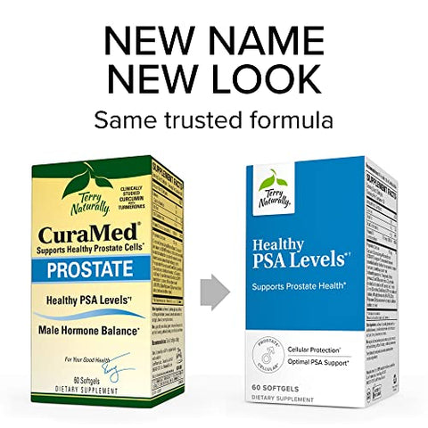 Healthy PSA Levels – 60 Softgels, Embalagem com 2 – Suporte à Saúde da Próstata – Livre de GMO, Sem Glúten – 60 Porções Totais - Terry Naturally