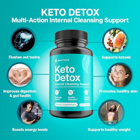 Nutriana - Keto Detox Cleanser – Suplemento de Fígado em Cápsulas Keto para Homens