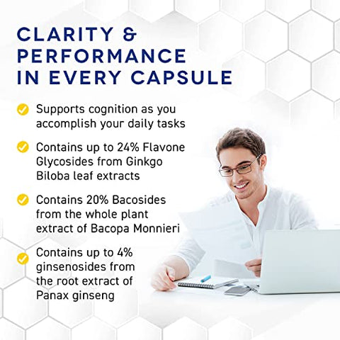 Suplemento de Ginkgo Biloba com Panax Ginseng e Bacopa Monnieri – Foco e Desempenho Mental – Cápsulas de Ginkgo Biloba para Adultos – 60 Cápsulas - NATURAL STACKS