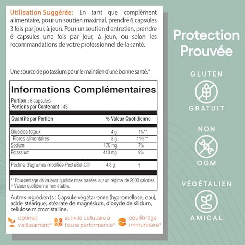 EcoNugenics - PectaSol Modified Citrus Pectin – 90 Cápsulas – Saúde Total do Corpo para Apoiar o Coração, Sistema Imunológico e Resposta Inflamatória