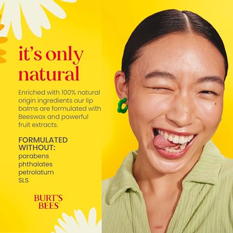 Burt's Bees - Burt’s Bees Lip Balm – Pack com 12 unidades de Cera de Abelha Original, Hidratante Labial com Cera de Abelha de Origem Responsável, Livre de Tintas, Tratamento Labial Condicionante de Origem Natural, 12 Tubos