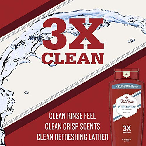 Body Wash High Endurance para Homens, Fragrância Pure Sport, 532 mL (Pack com 4) - Old Spice