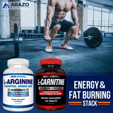 Premium L Arginine – Potencializador de Óxido Nítrico com L-Citrulina – 1340mg – Marca Arazo Nutrition - Arazo Nutrition