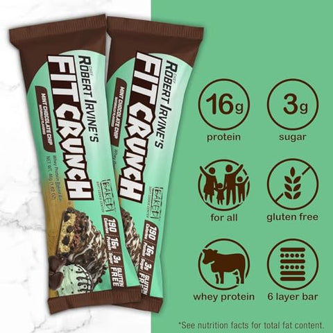 Generic - Barras de Proteína Tamanho Lanche, Única Barra Assada de 6 Camadas, 3g de Açúcar