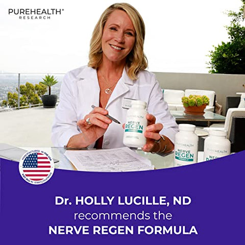 Fórmula Nerve Regen PUREHEALTH RESEARCH – Regeneração Nervosa, 60 cápsulas, 500mg