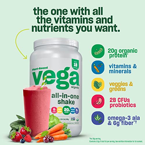 Organic – Proteína Vegana em Pó, Chocolate – Ingredientes Superfood, Vitaminas para Suporte Imunológico, Amigável para Keto, Proteína de Ervilha para Mulheres - Vega