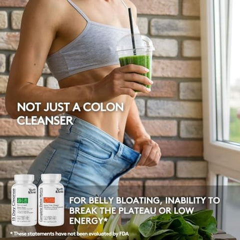 Youth & Tonic - Detox Cleanse Kick Off – Gerenciamento de Peso e Limpeza Extra do Cólon. 4 unidades para Perda de Água, Inchaço, Barriga Lisa, Retenção de Líquidos com Vinagre de Maçã, Folha de Sene, Glucomanano