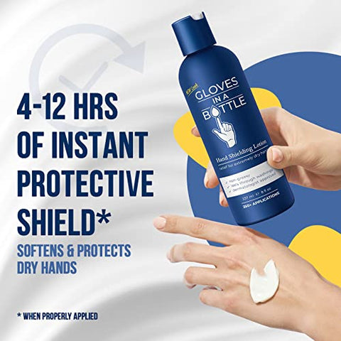 Gloves In A Bottle - Luvas In A Bottle – Loção Protetora, Alívio para Eczema e Psoríase, 240 ml (1 unidade)