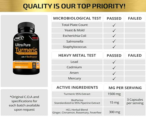 HCL HERBAL CODE LABS - Suplemento de Curcumina de Cúrcuma 19X Mais Forte – 1500 mg de Extrato de Curcuminoides 95%% em Cápsulas – Forma Mais Ativa de Curcumina com BioPerine Gengibre Canela – Melhor Suporte Natural para as Articulações
