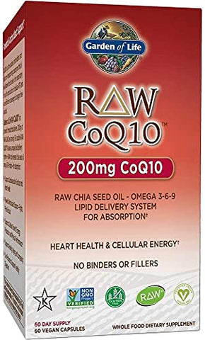 Ômega 3 6 9 Vegetariano – CoQ10 Cru, Óleo de Semente de Chia, Nutrição Integral com Suporte Antioxidante, 60 Cápsulas - Garden of Life