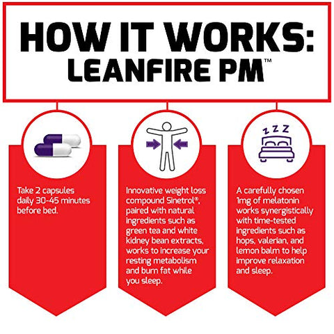 LeanFire PM – Pílulas de Emagrecimento para Mulheres e Homens, Queimador de Gordura e Pílulas de Emagrecimento Noturno para Queimar Gordura, Acelerar o Metabolismo e Melhorar o Sono para Resultados Incríveis - Force Factor