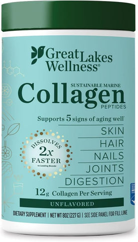 Colágeno Marinho Sustentável para Pele, Cabelo, Unhas e Articulações – 100g - Great Lakes Wellness