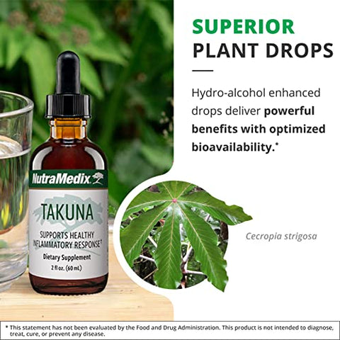 Takuna Drops – Extrato de Casca de Cecropia Strigosa do Peru – Suporte ao Sistema Imunológico Líquido – Extrato de Ervas de Absorção Rápida e Bioacessível (60 ml) - NutraMedix