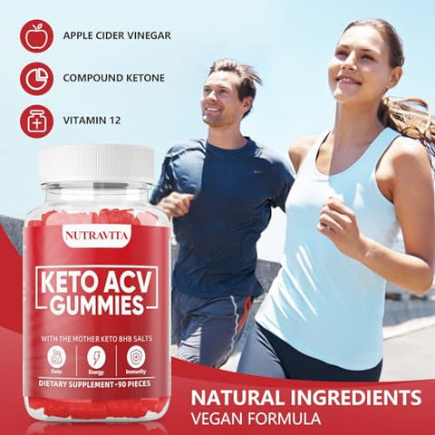 nutravita - 90 Ct Gomas de Keto Acv para Perda de Peso Avançada – Marca em Destaque