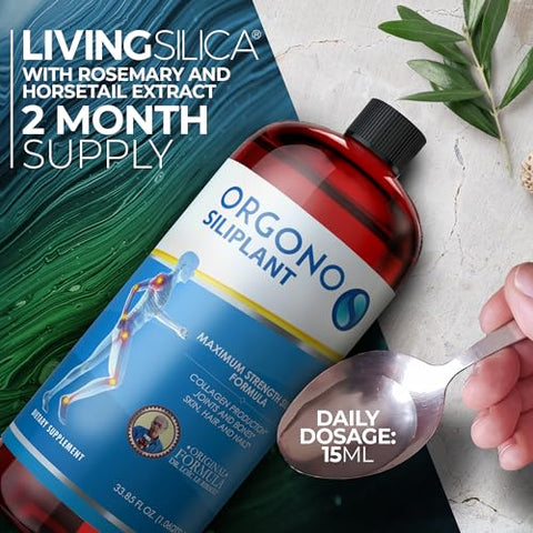 Orgono Living Silica - Orgono Siliplant | Impulsionador de Colágeno Vegano | Suporta a Produção Saudável de Colágeno e Elastina para Articulações