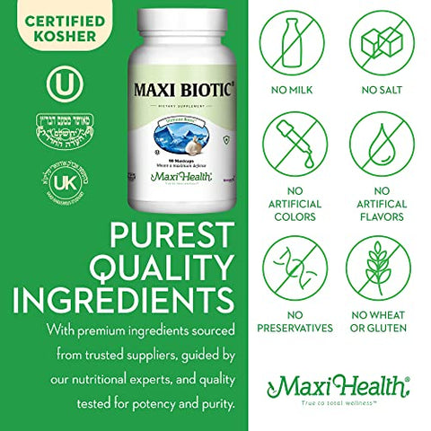 Cápsulas de Extrato de Alho Envelhecido Maxi Biotic (90 Unidades) | Suplemento de Alho Kyolic com Spirulina, Equinácea, Orégano e Enzymax – Antioxidante Natural – Suporte ao Bem-Estar - Maxi Health