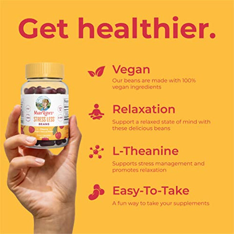 Magnesium Citrate Vita-Beans | Suplemento de Magnésio com L-Theanine | Magnésio Calmante para Adultos | 1 Mês de Fornecimento - MaryRuth Organics
